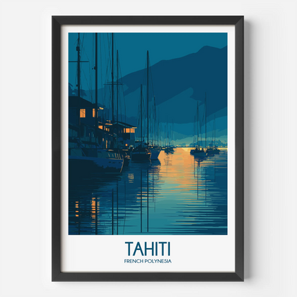Tahiti Modern Travel Poster