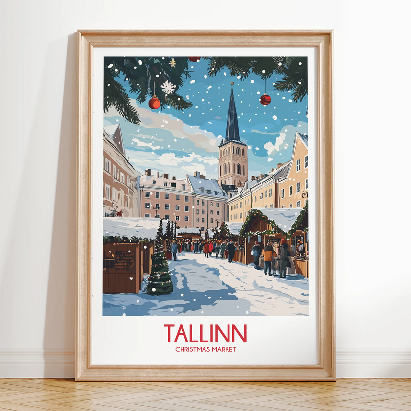 Tallinn Retro Travel Illustration