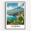 Taormina Scenic Landscape Art