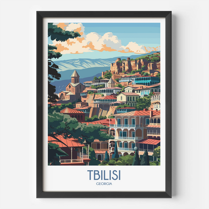 Tbilisi Retro Travel Illustration