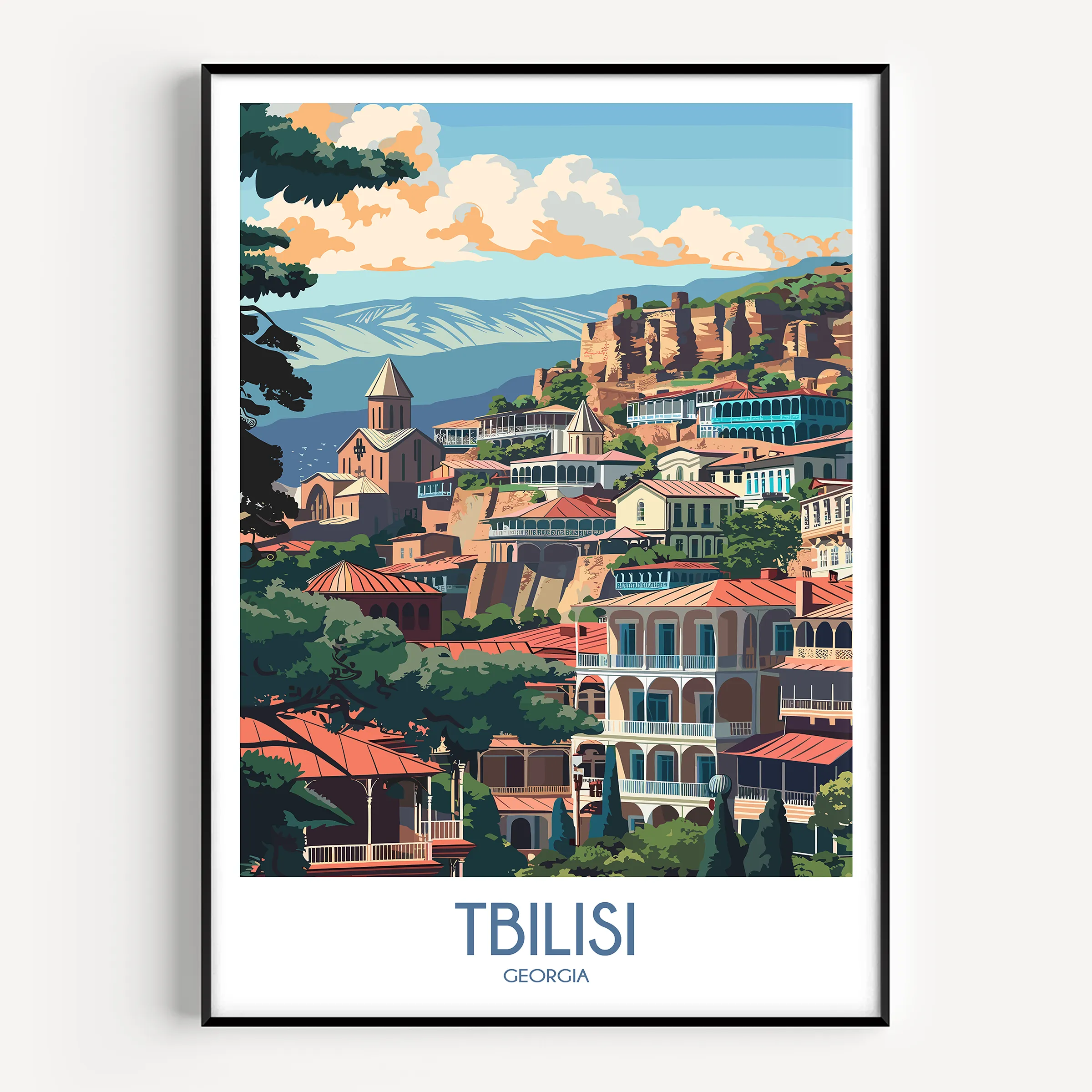 Tbilisi Vintage Style Print