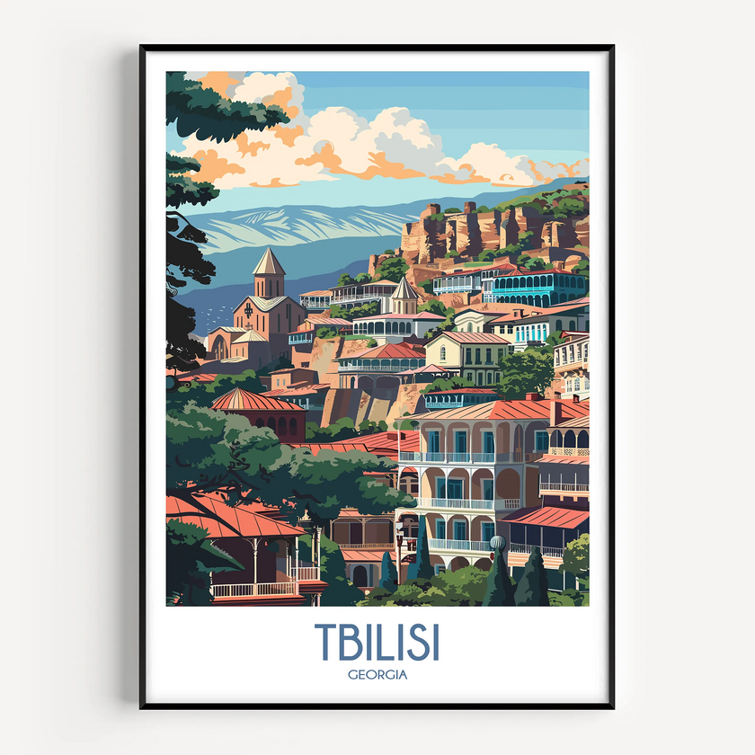 Tbilisi Vintage Style Print