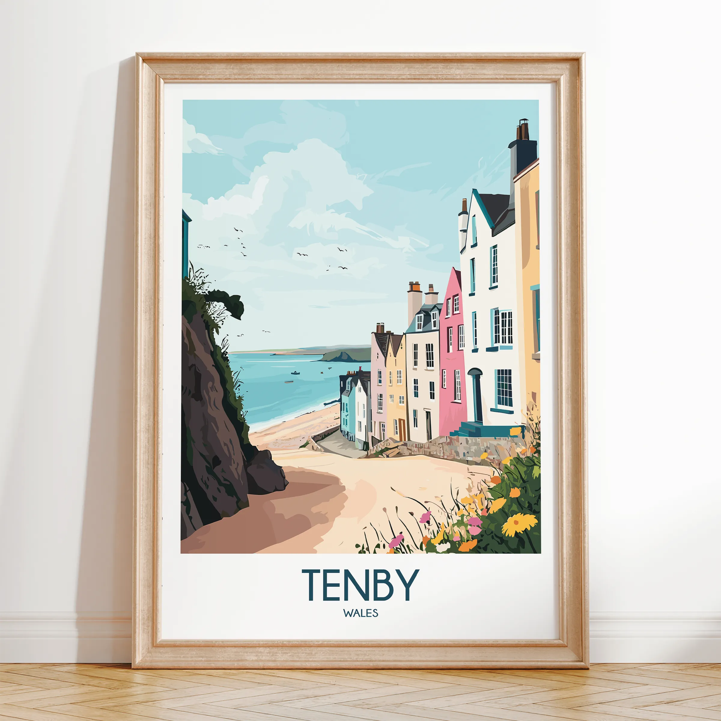 Tenby Modern Travel Poster