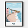 Tenby Retro Travel Illustration