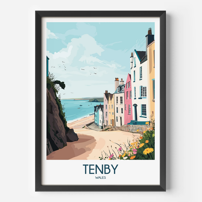 Tenby Souvenir Poster Print