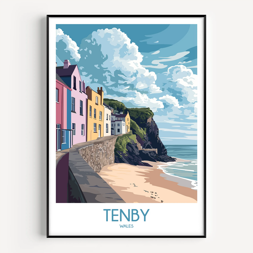 Tenby Souvenir Poster Print