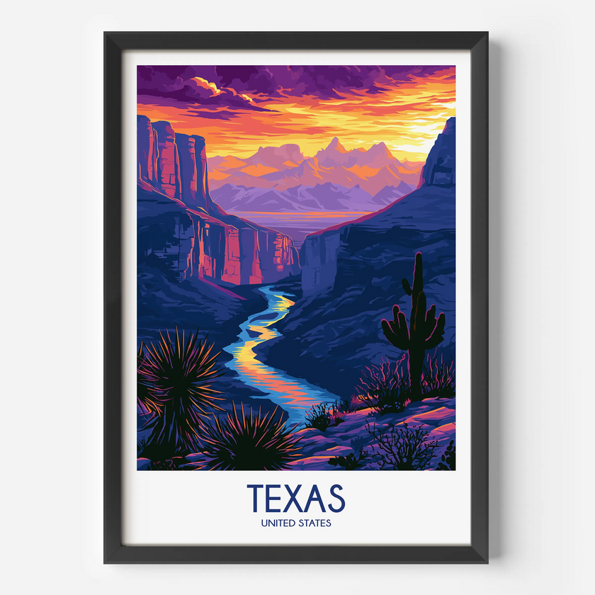 Texas Modern Travel Poster