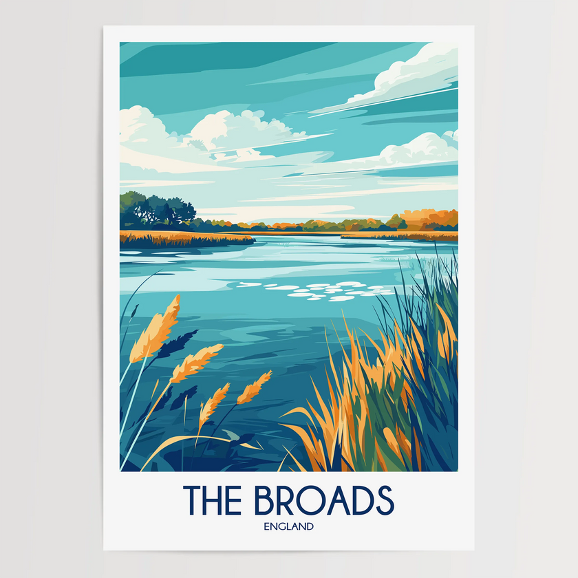 The Broads Vintage Style Print