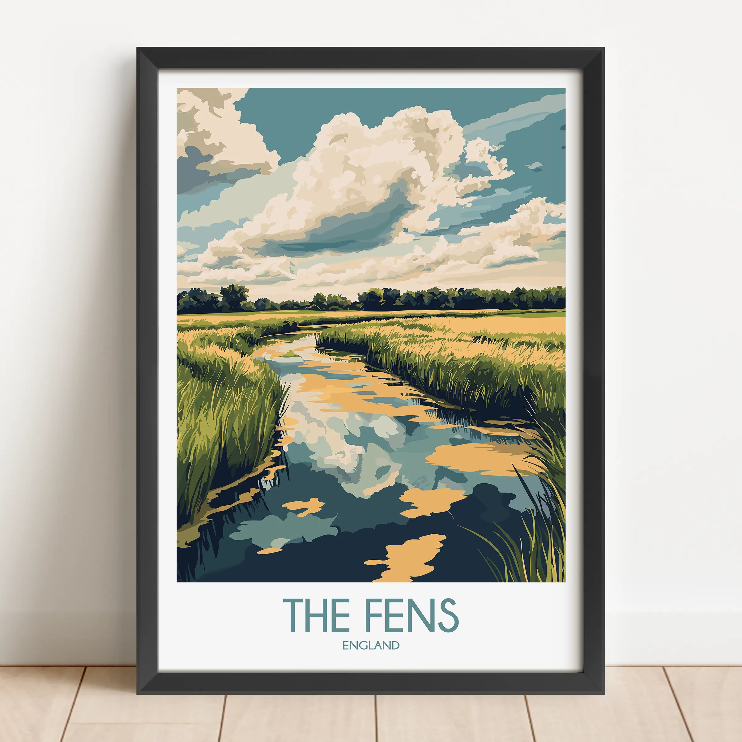 The Fens Modern Travel Poster