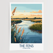 The Fens Retro Travel Illustration