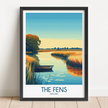 The Fens Retro Travel Illustration