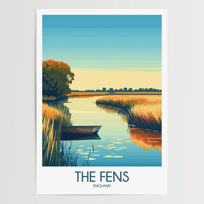 The Fens Vintage Style Print