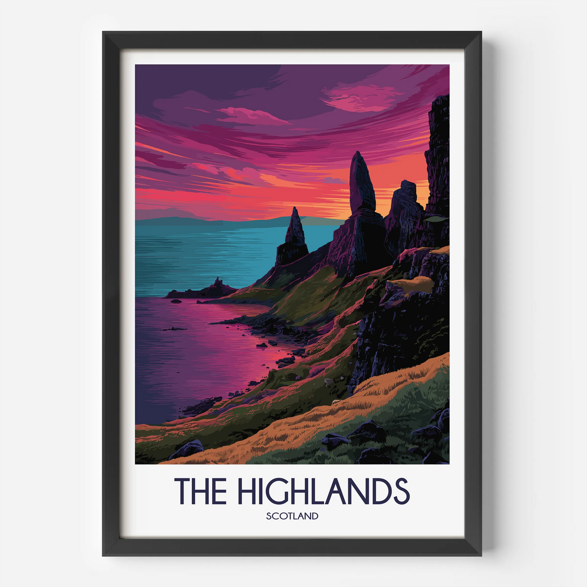 The Highlands Modern Travel Poster