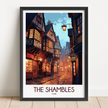 The Shambles Retro Travel Illustration