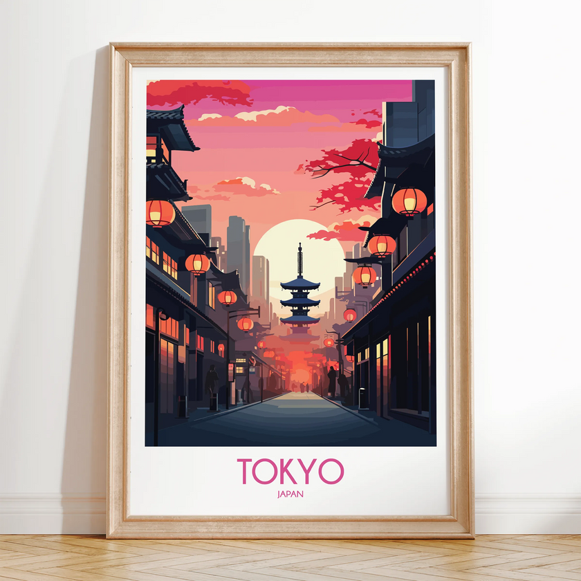Tokyo Retro Travel Illustration