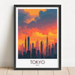 Tokyo Retro Travel Illustration