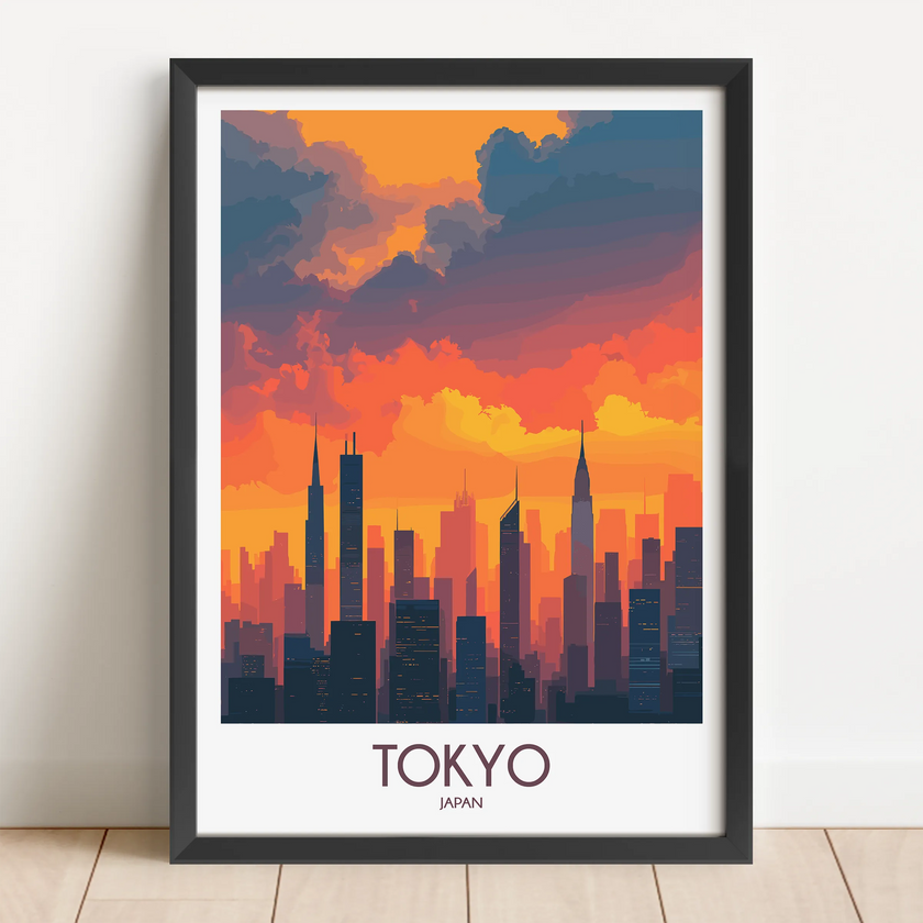 Tokyo Retro Travel Illustration