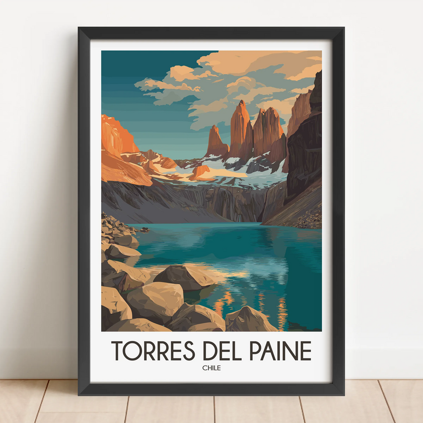 Torres Del Paine Modern Travel Poster