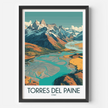 Torres Del Paine Modern Travel Poster