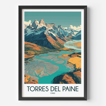 Torres Del Paine Modern Travel Poster
