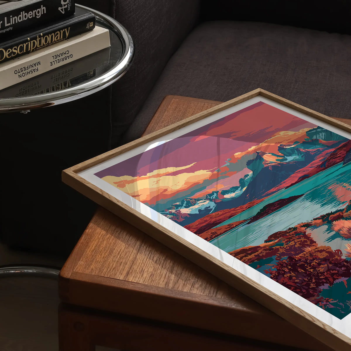 Torres Del Paine Retro Travel Illustration