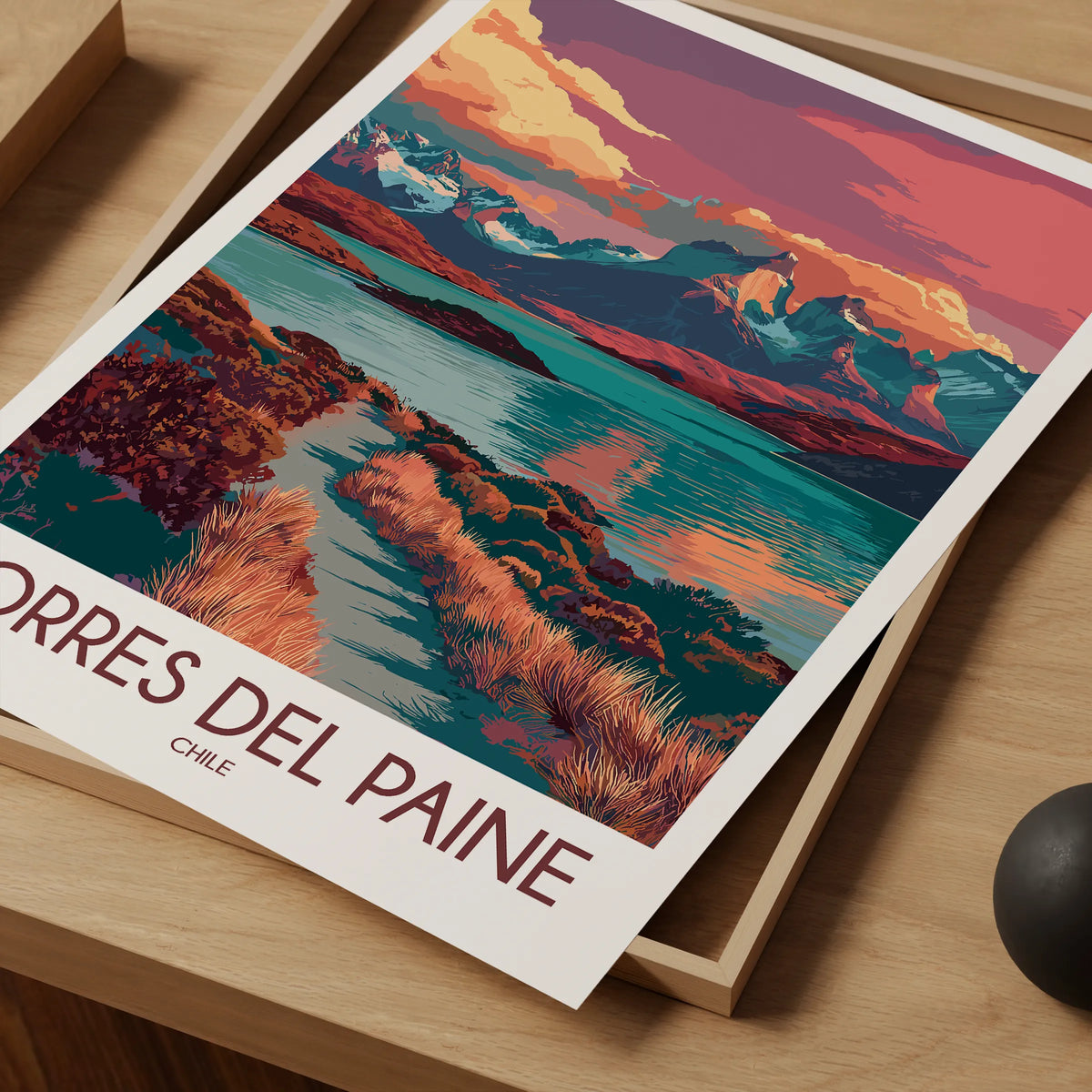 Torres Del Paine Scenic Landscape Art