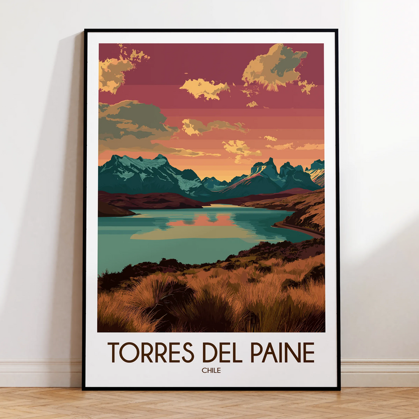 Torres Del Paine Scenic Landscape Art