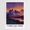 Torres Del Paine Vintage Style Print