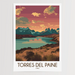 Torres Del Paine Vintage Style Print