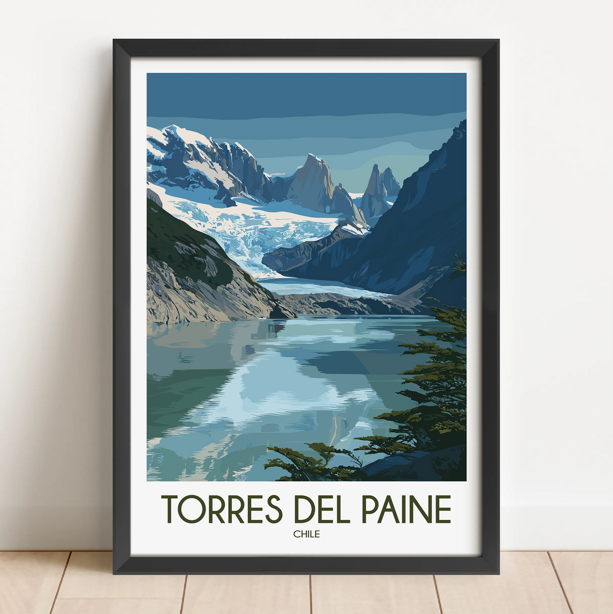 Torres Del Paine Vintage Style Print
