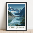 Torres Del Paine Vintage Style Print