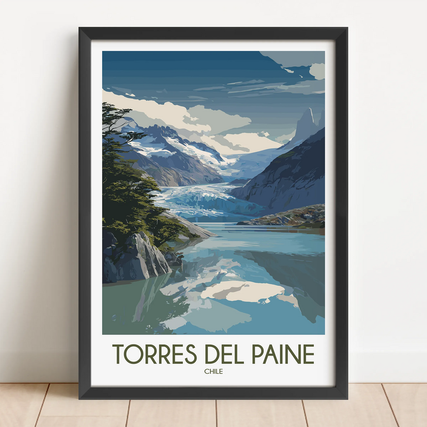 Torres Del Paine Vintage Style Print
