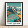 Torres Del Paine Vintage Style Print