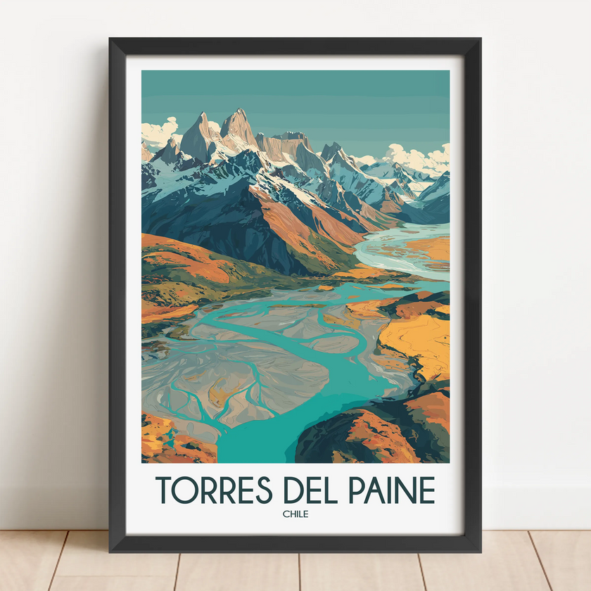 Torres Del Paine Vintage Style Print