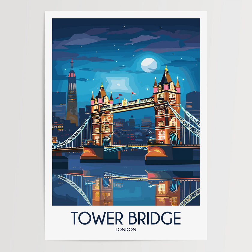 Tower Bridge Modern Travel Poster