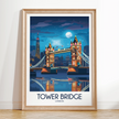 Tower Bridge Retro Travel Illustration