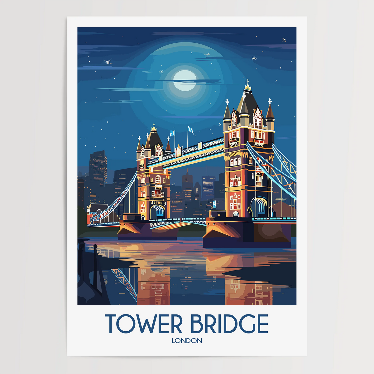 Tower Bridge Vintage Style Print