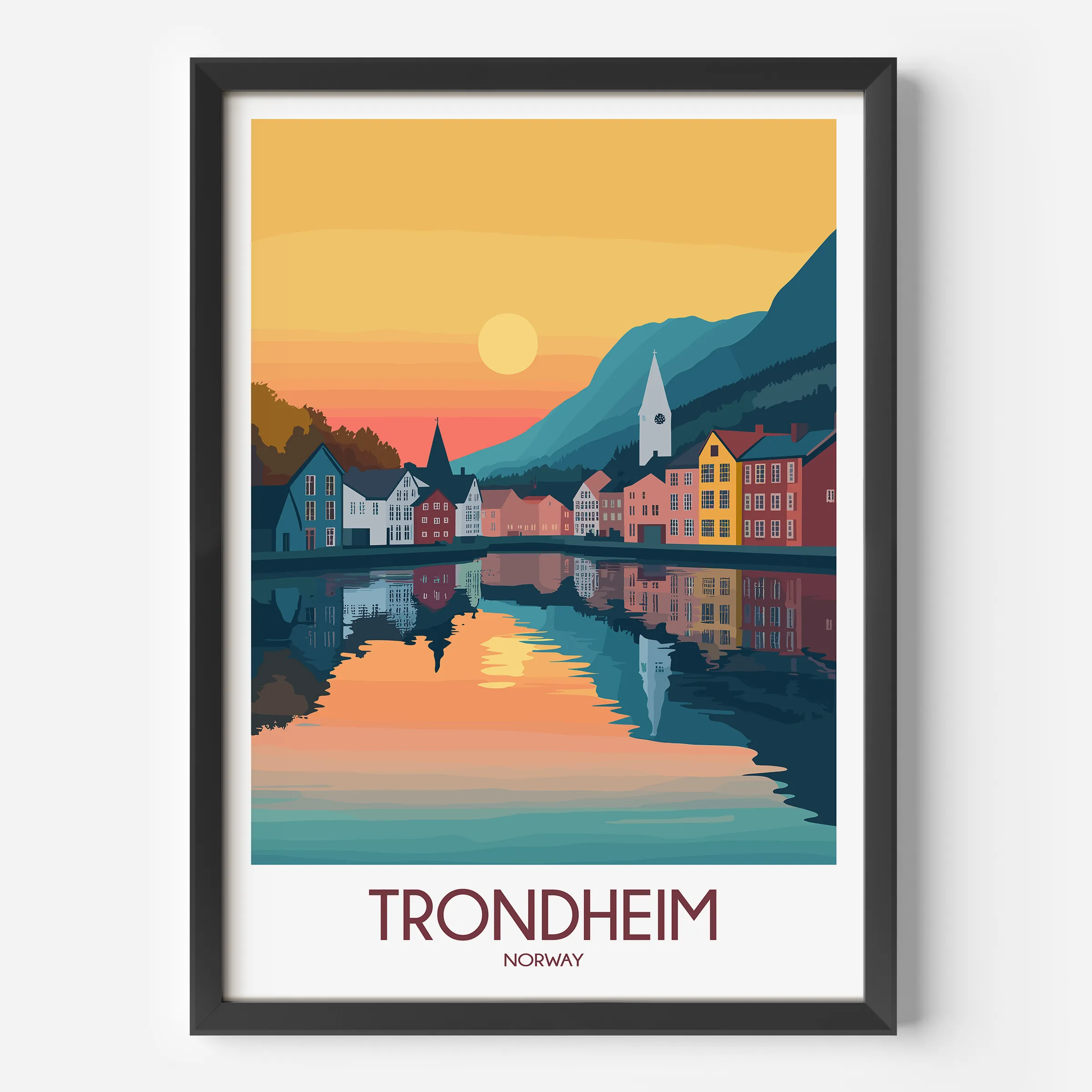 Trondheim Modern Travel Poster