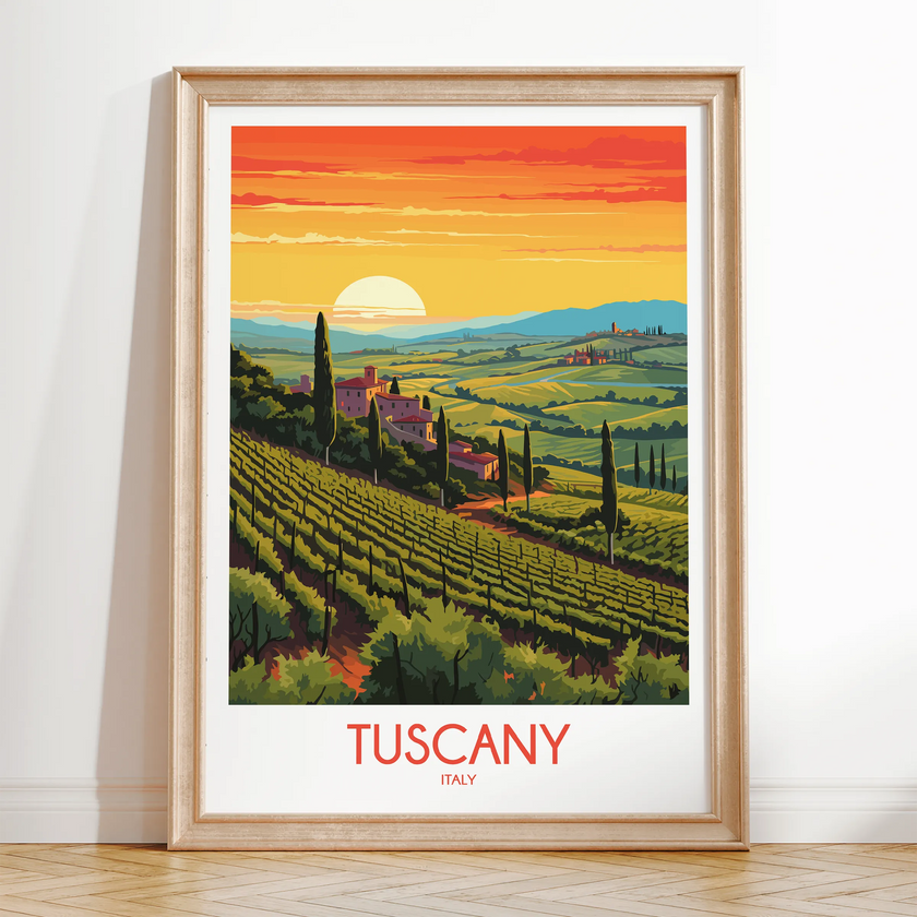 Tuscany Modern Travel Poster