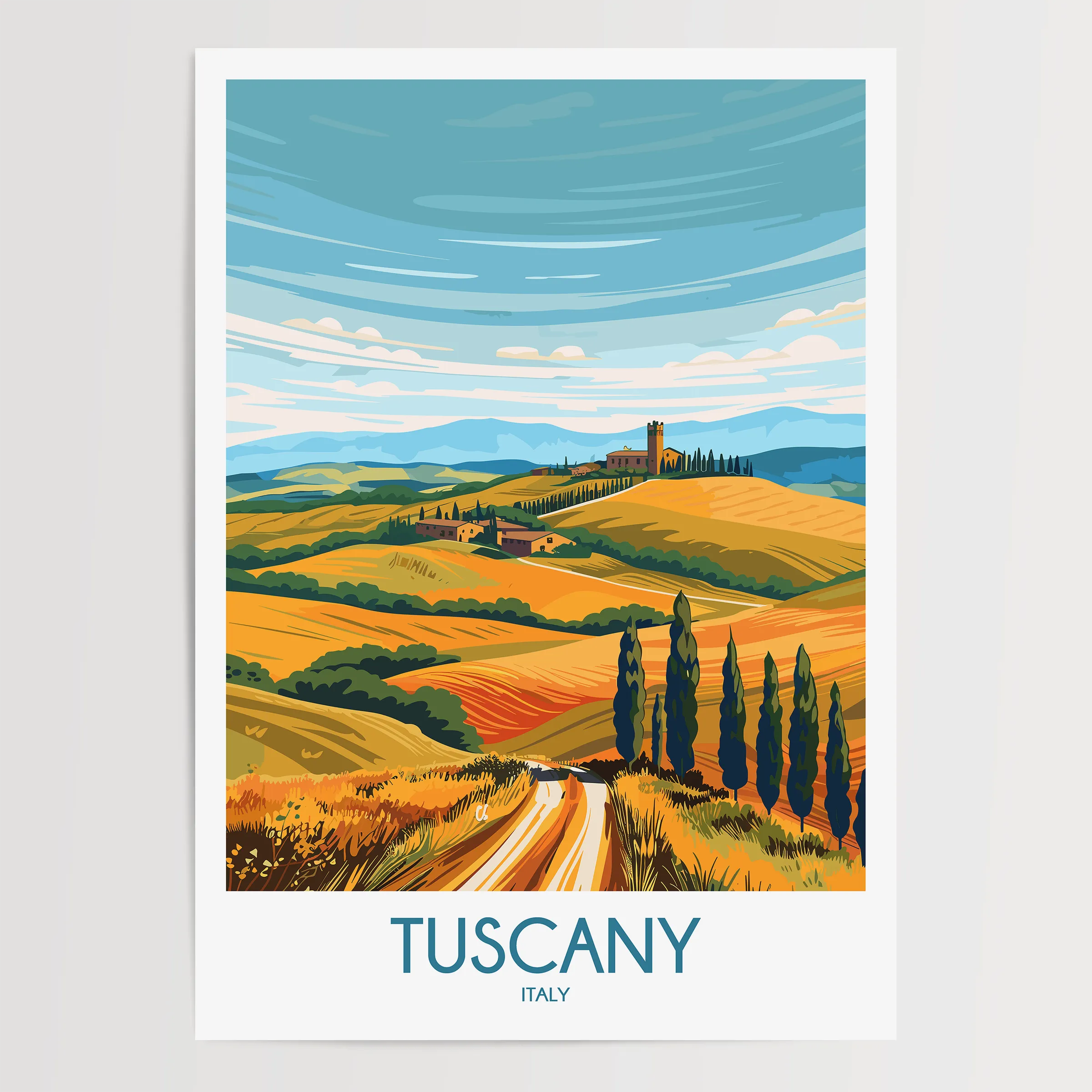 Tuscany Modern Travel Poster