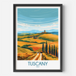 Tuscany Retro Travel Illustration