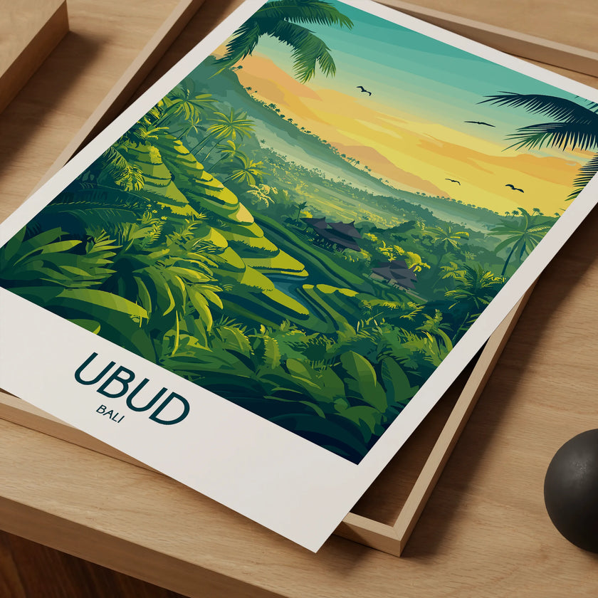 Ubud Retro Travel Illustration
