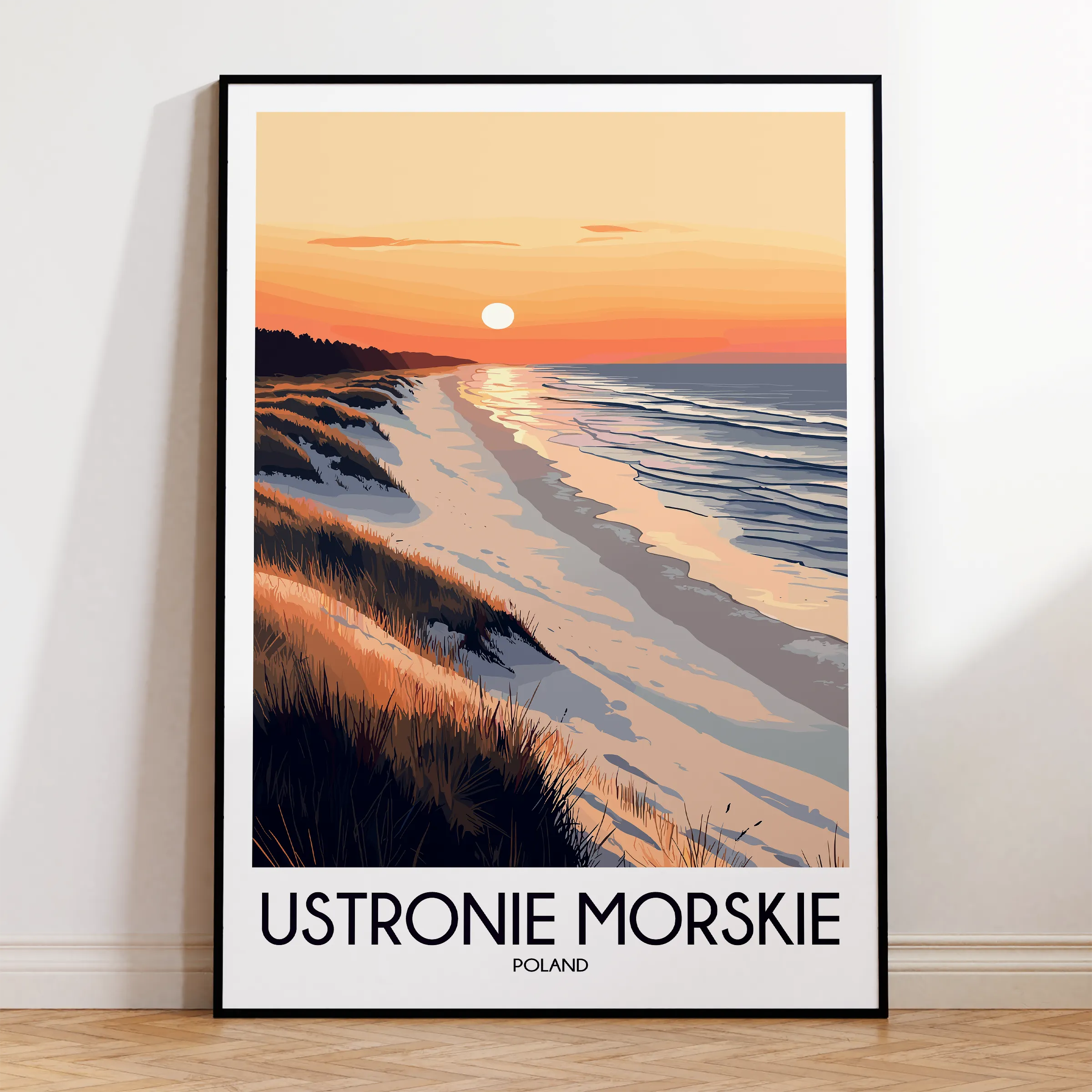 Ustronie Morskie Modern Travel Poster
