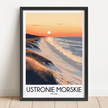 Ustronie Morskie Retro Travel Illustration