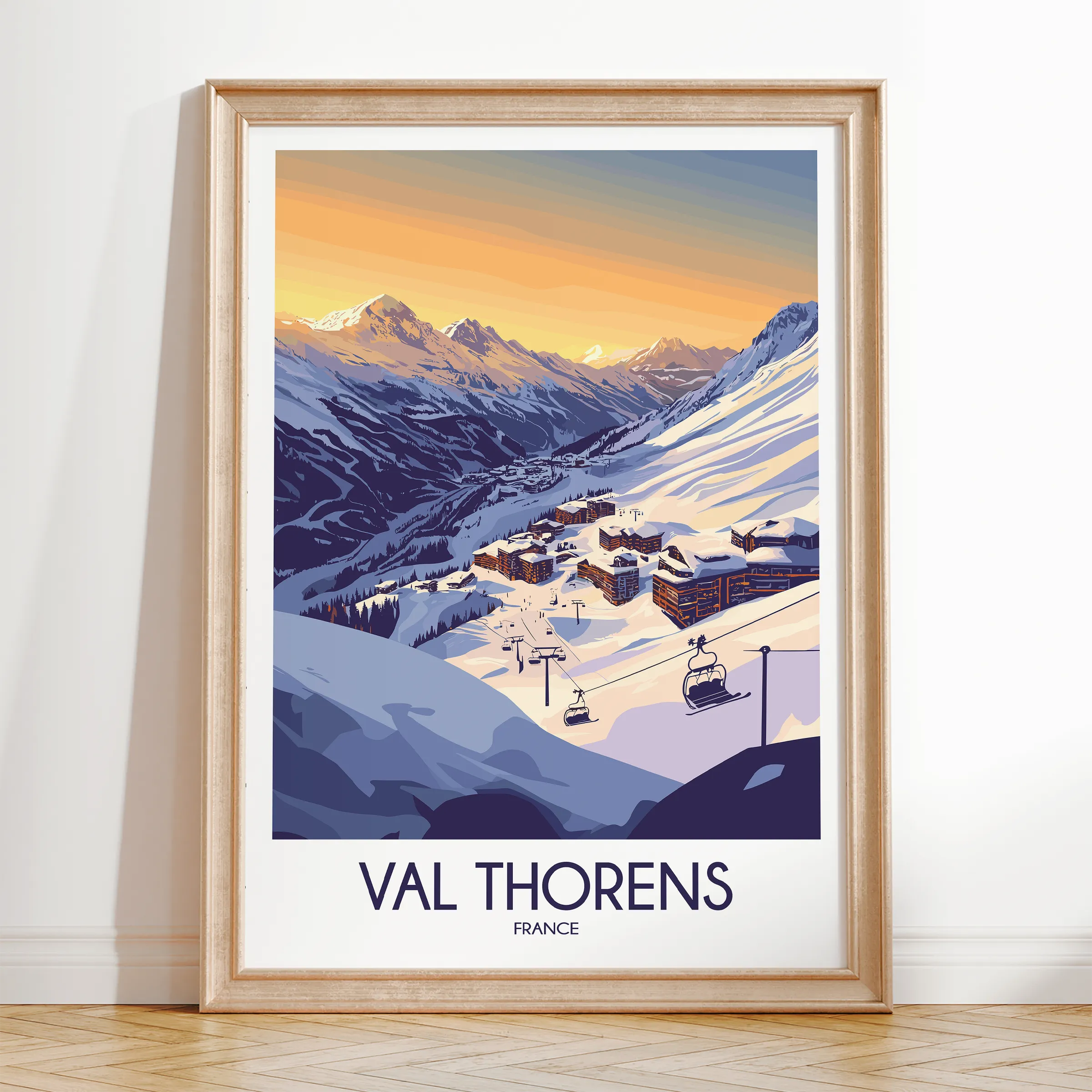 Val Thorens Modern Travel Poster