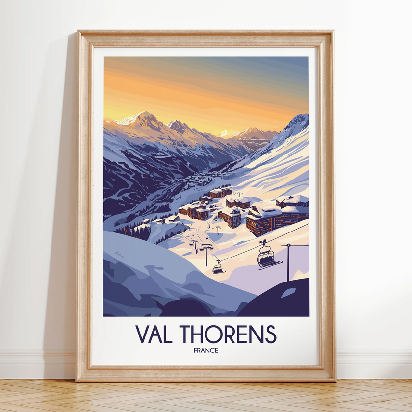 Val Thorens Modern Travel Poster
