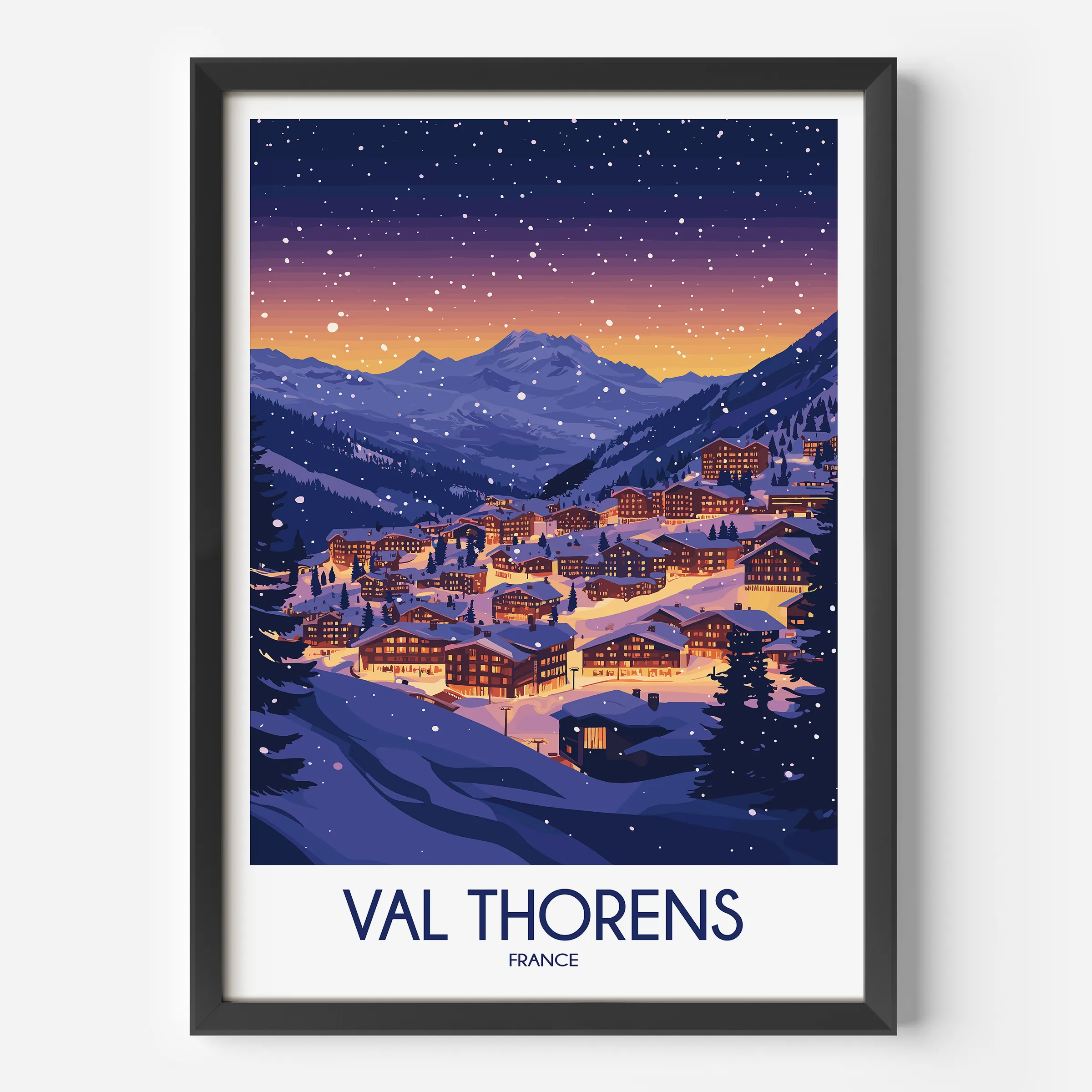 Val Thorens Modern Travel Poster