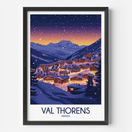 Val Thorens Modern Travel Poster