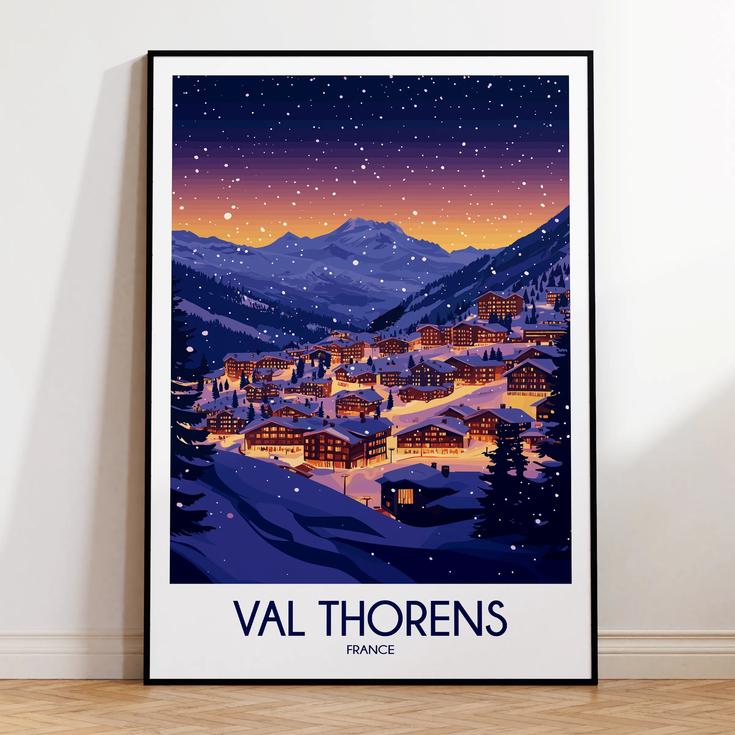 Val Thorens Retro Travel Illustration