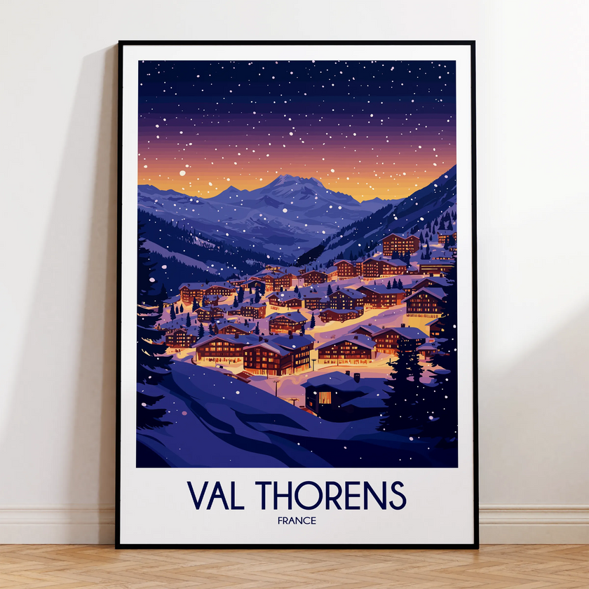 Val Thorens Retro Travel Illustration
